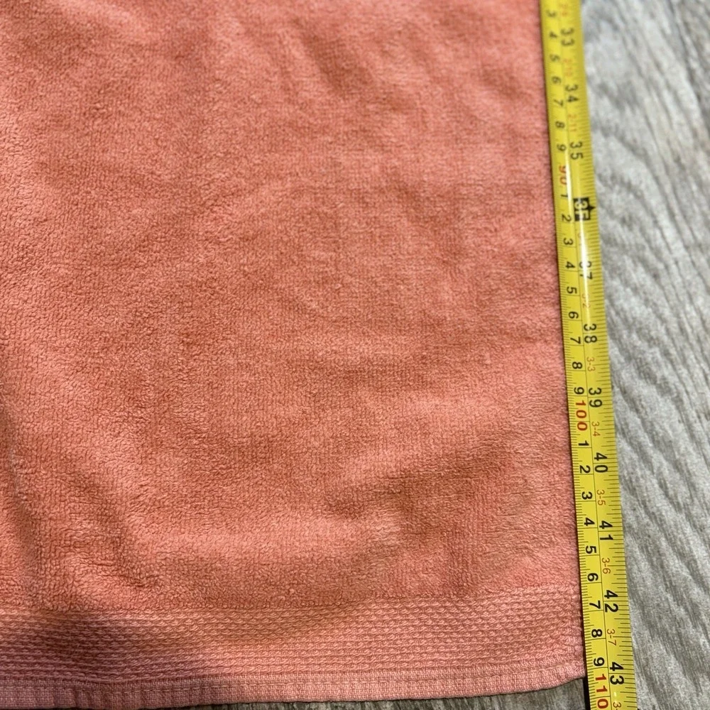 Vintage Lady Pepperell Bath Towel 23x43 Orange Floral MCM 1970s Cotton